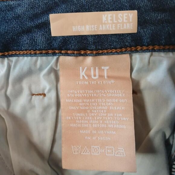 Kut from the Kloth Kelsey high rise ankle flare denim blue jean 16 Basic - Picture 4 of 5